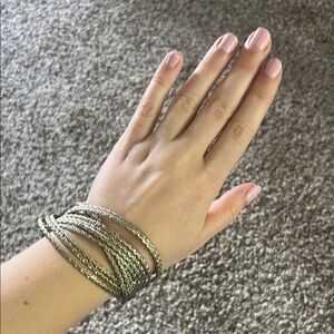 Gold Multi-Strand Bracelet with Intricate Design